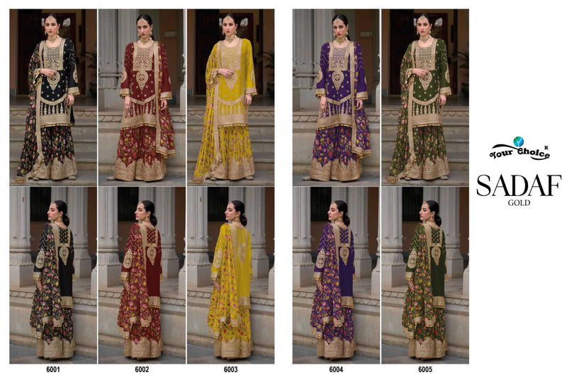 Your Choice Sadaf Gold Party Wear Pakistani Designer Salwar Suit