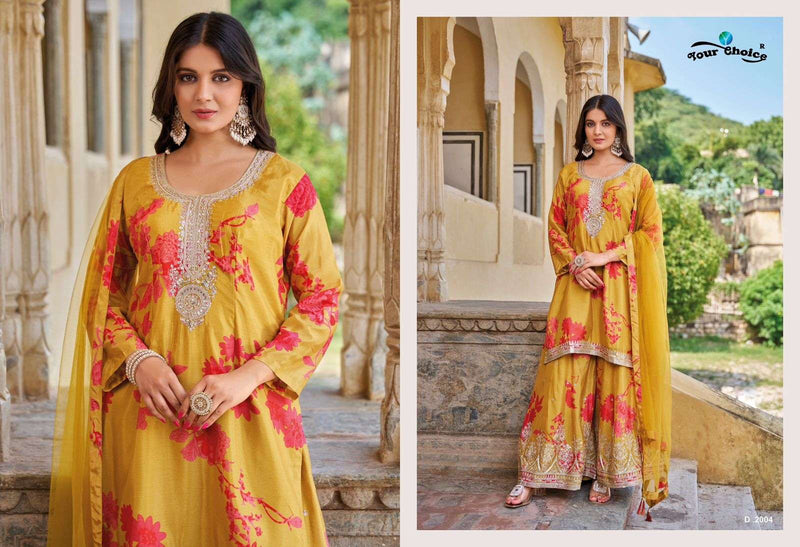 Your Choice Ginni Heavy Chinon Fancy Partywear Designer Suit