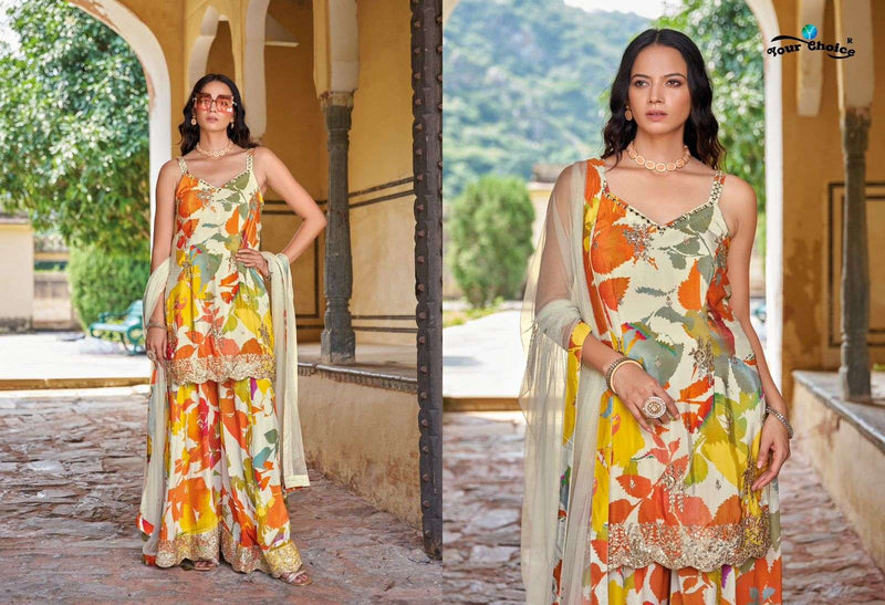 Your Choice Ginni Heavy Chinon Fancy Partywear Designer Suit