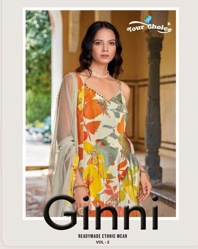Your Choice Ginni Heavy Chinon Fancy Partywear Designer Suit