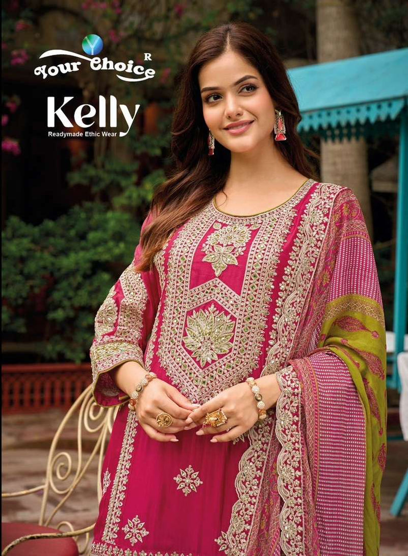 Your Choice Kelly Pure Chinon Fancy Designer Partywear Salwar Suit