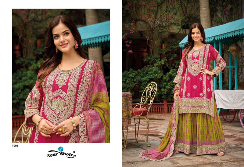 Your Choice Kelly Pure Chinon Fancy Designer Partywear Salwar Suit
