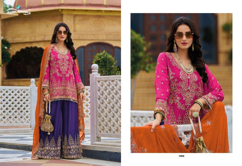 Your Choice Rolex Heavy Chinon Partywear Heavy Designer Shahrara Suit