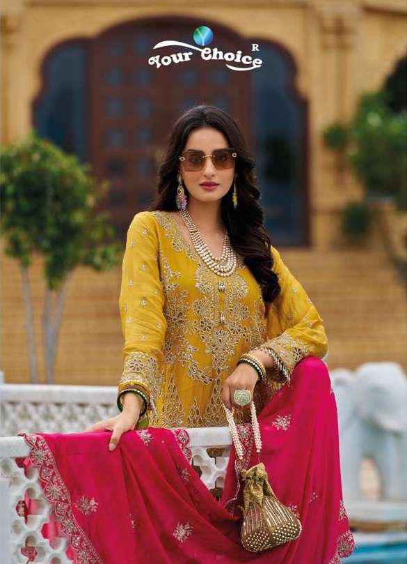 Your Choice Rolex Heavy Chinon Partywear Heavy Designer Shahrara Suit