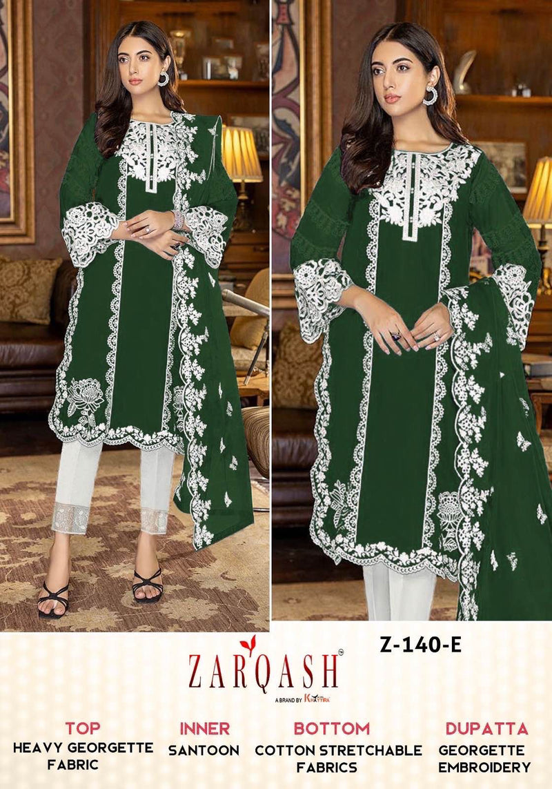 Zarqash Z 140 Georgette With Fancy Embroidery Designer Pakistani Kurti Pant & Dupatta Collection