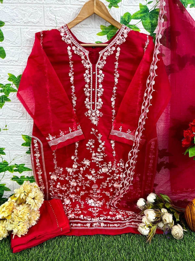 Zarqash Z 142 Georgette Heavy Embroidered Ready Made Pakistani Suits
