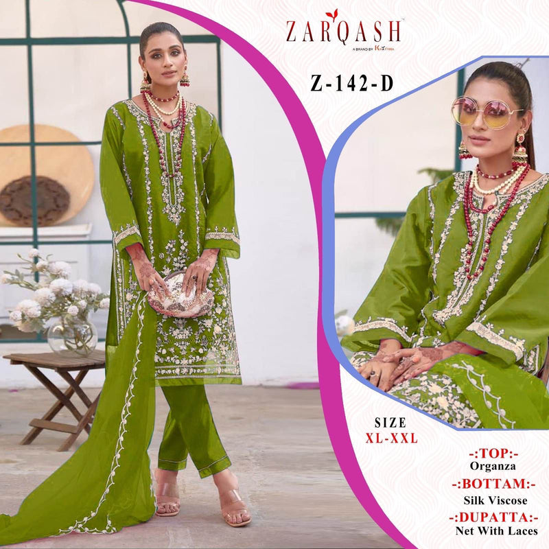 Zarqash Z 142 Georgette Heavy Embroidered Ready Made Pakistani Suits