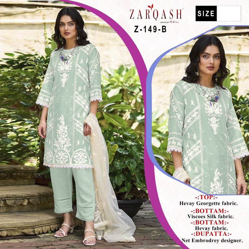 Zarqash Z 149 Georgette Beautiful Embroidery Designer Ready Made Suits