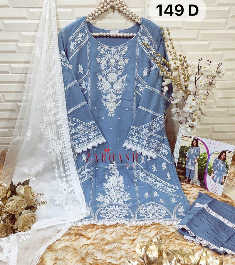 Zarqash Z 149 Georgette Beautiful Embroidery Designer Ready Made Suits