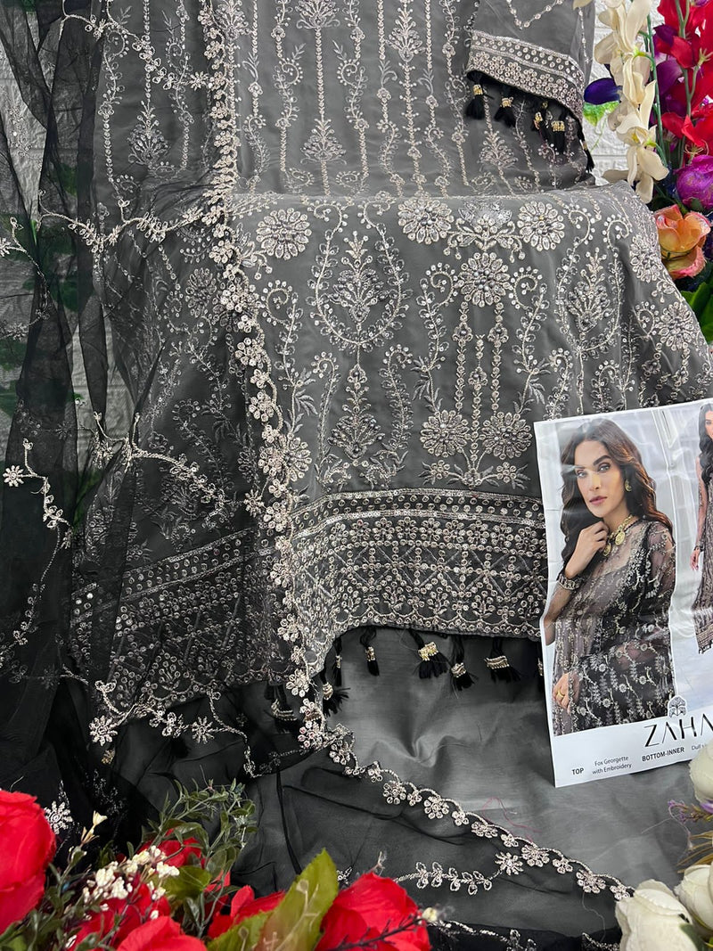 Zaha Aaeesha Vol 2 Hit Colours Georgette With Heavy Embroidered Pakistani Suits
