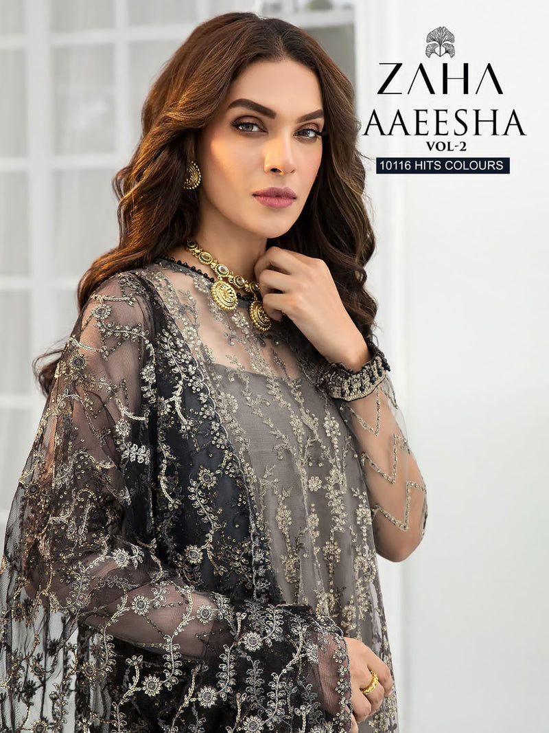 Zaha Aaeesha Vol 2 Hit Colours Georgette With Heavy Embroidered Pakistani Suits