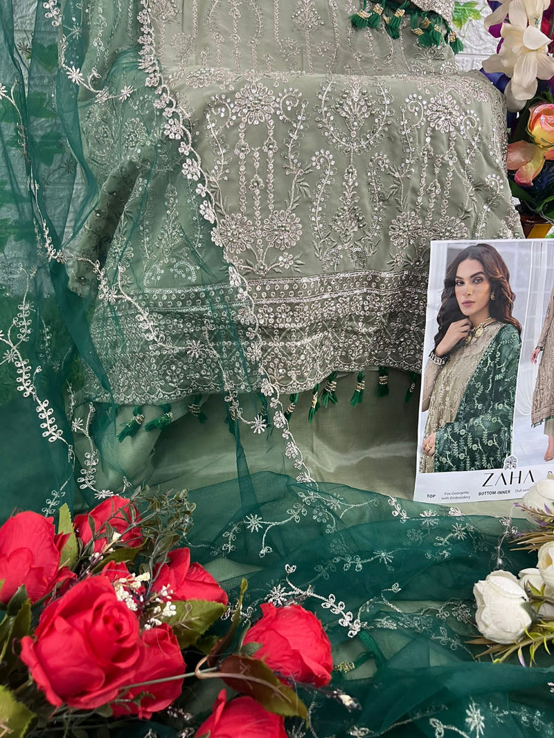 Zaha Aaeesha Vol 2 Hit Colours Georgette With Heavy Embroidered Pakistani Suits