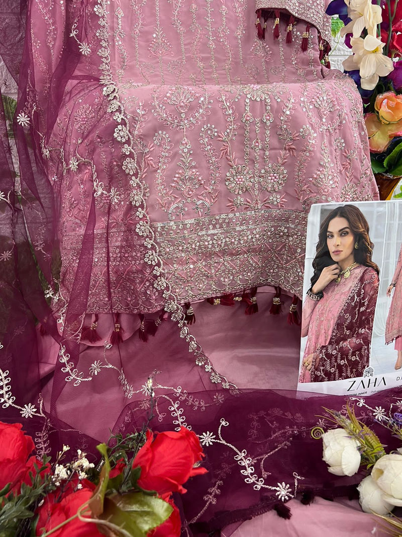 Zaha Aaeesha Vol 2 Hit Colours Georgette With Heavy Embroidered Pakistani Suits