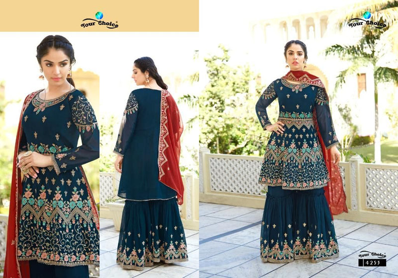 Your Choice Zaiyra Plus Blooming Georgette Heavy Designer Ready Made Sharara Suits