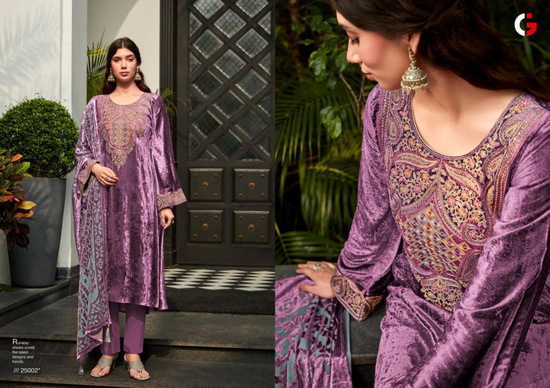 Deepsy Suits Gull Jee Zara Velvet Embroidery Designer Suit Collection