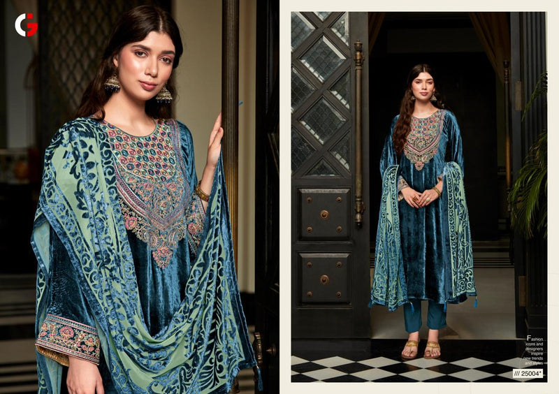 Deepsy Suits Gull Jee Zara Velvet Embroidery Designer Suit Collection