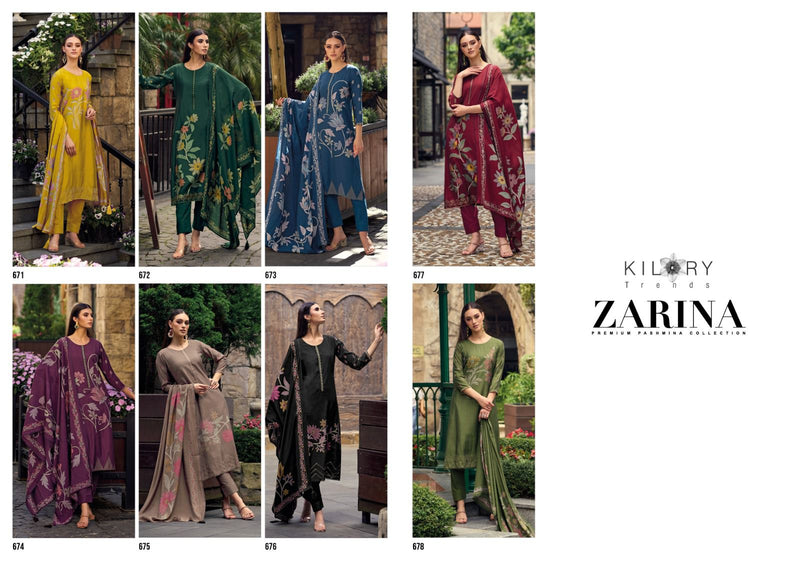 Kilory Trends Zarina Pashmina With Digital Foil Printed Designer Winter Wear Suits