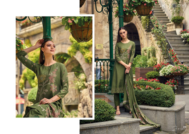 Kilory Trends Zarina Pashmina With Digital Foil Printed Designer Winter Wear Suits