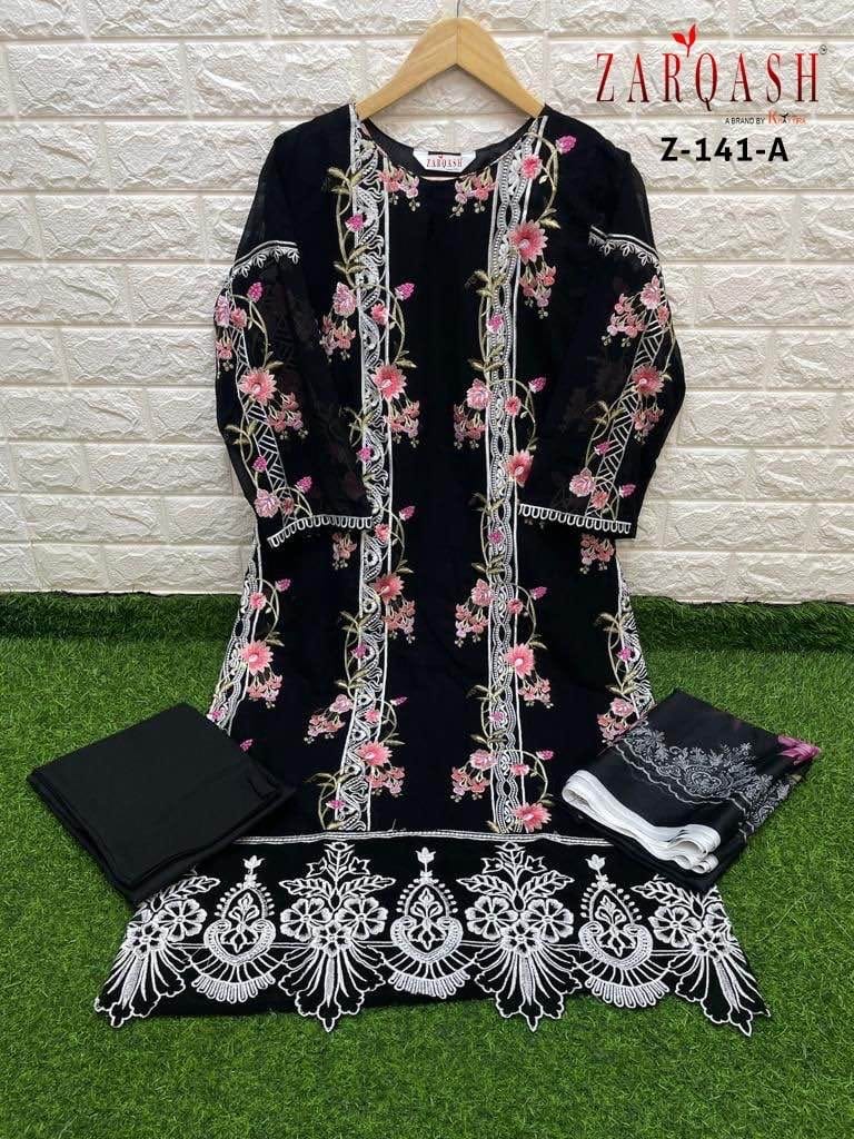 Zarqash D No Z 141 Georgette Heavy Embroidery Designer Pakistani Suits