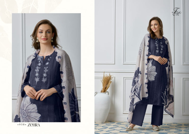 Sahiba Zehra Linen Digital Print With Schiffly Embroidery Designer Suits