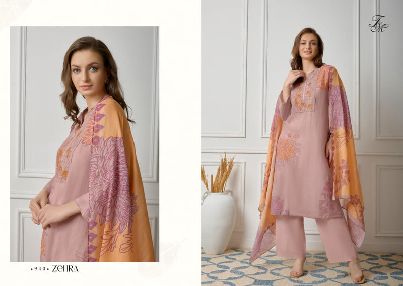 Sahiba Zehra Linen Digital Print With Schiffly Embroidery Designer Suits