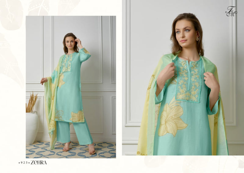 Sahiba Zehra Linen Digital Print With Schiffly Embroidery Designer Suits