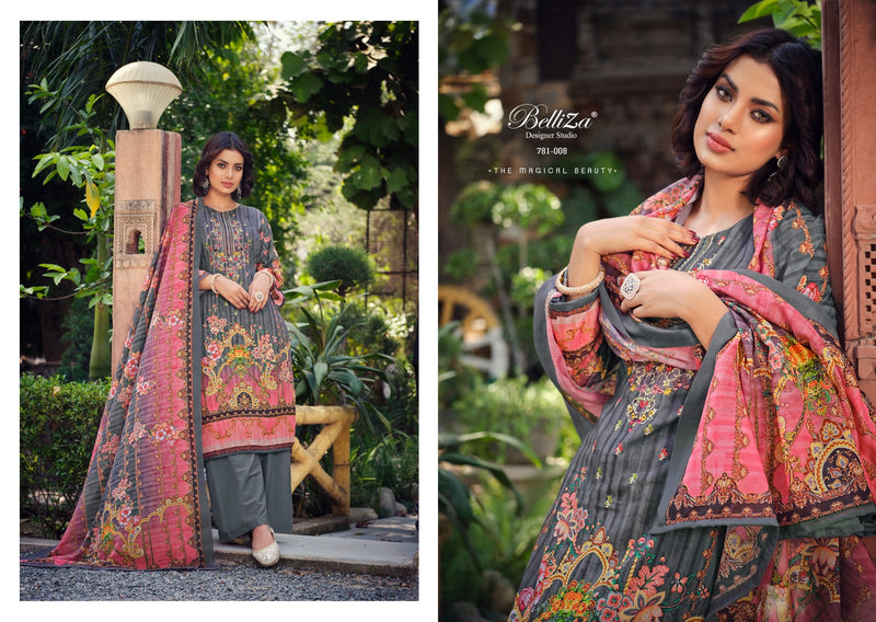 Belliza Designer Studio Ziana Vol 2 Cotton Digital Printed Exclusive Self Heavy Embroidery Work Fancy Salwar Kameez