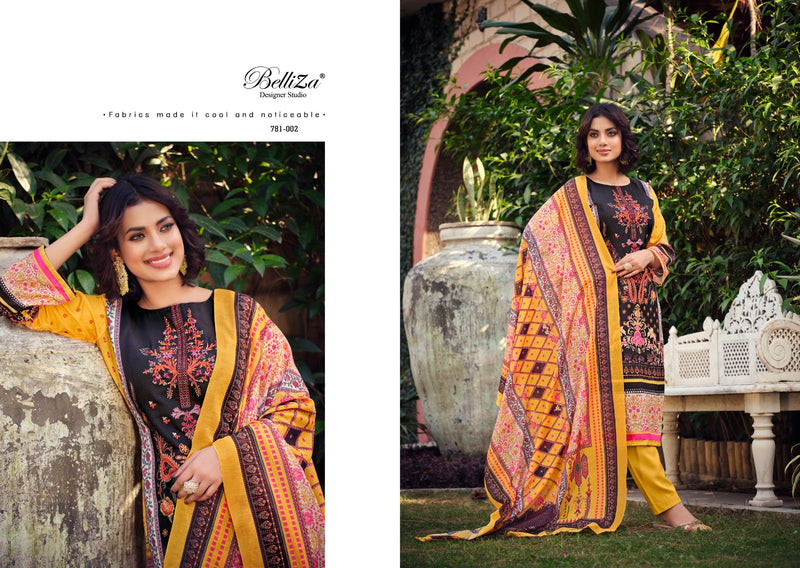 Belliza Designer Studio Ziana Vol 2 Cotton Digital Printed Exclusive Self Heavy Embroidery Work Fancy Salwar Kameez