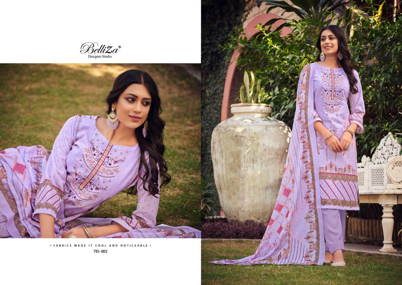 Belliza Designer Studio Ziana Vol 2 Cotton Digital Printed Exclusive Self Heavy Embroidery Work Fancy Salwar Kameez