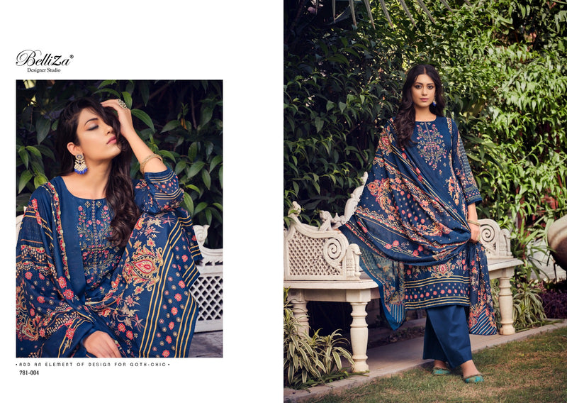 Belliza Designer Studio Ziana Vol 2 Cotton Digital Printed Exclusive Self Heavy Embroidery Work Fancy Salwar Kameez