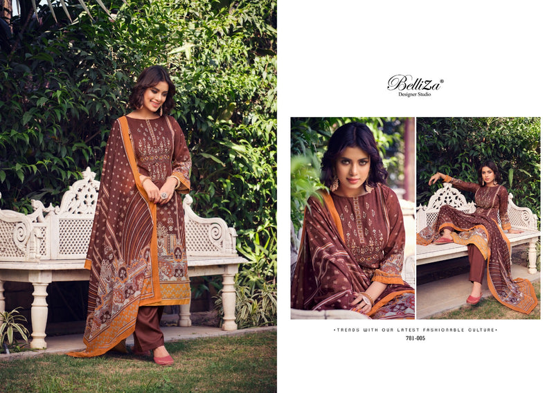Belliza Designer Studio Ziana Vol 2 Cotton Digital Printed Exclusive Self Heavy Embroidery Work Fancy Salwar Kameez