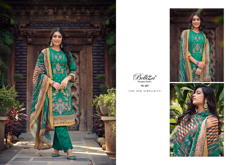 Belliza Designer Studio Ziana Vol 2 Cotton Digital Printed Exclusive Self Heavy Embroidery Work Fancy Salwar Kameez