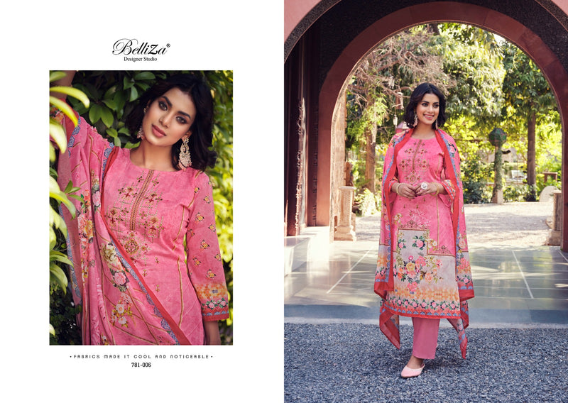 Belliza Designer Studio Ziana Vol 2 Cotton Digital Printed Exclusive Self Heavy Embroidery Work Fancy Salwar Kameez
