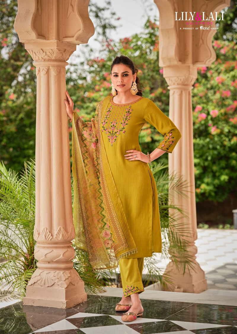 Lily And Lali Zoya Viscose Fancy Embroidery Designer Kurti Combo Set
