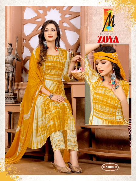 Master Zoya Rayon Tie Dye Print With Sequence Work Naira Style Kurti