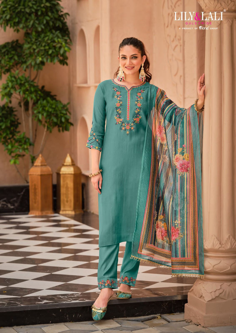 Lily And Lali Zoya Viscose Fancy Embroidery Designer Kurti Combo Set
