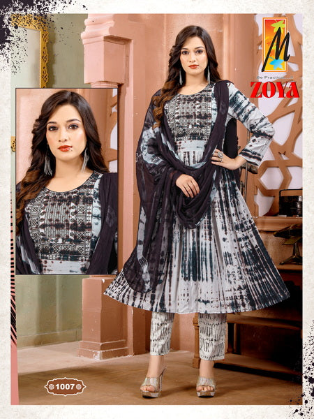 Master Zoya Rayon Tie Dye Print With Sequence Work Naira Style Kurti