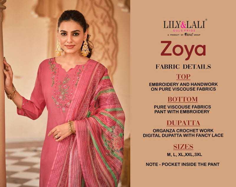 Lily And Lali Zoya Viscose Fancy Embroidery Designer Kurti Combo Set