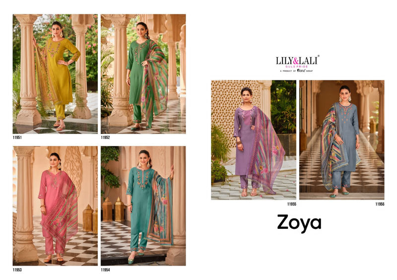 Lily And Lali Zoya Viscose Fancy Embroidery Designer Kurti Combo Set