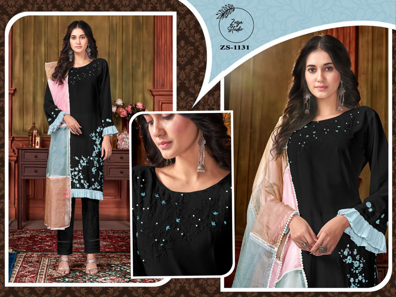 Zoya Studio Zs 1131 Georgette Hand Work Kurti With Pants