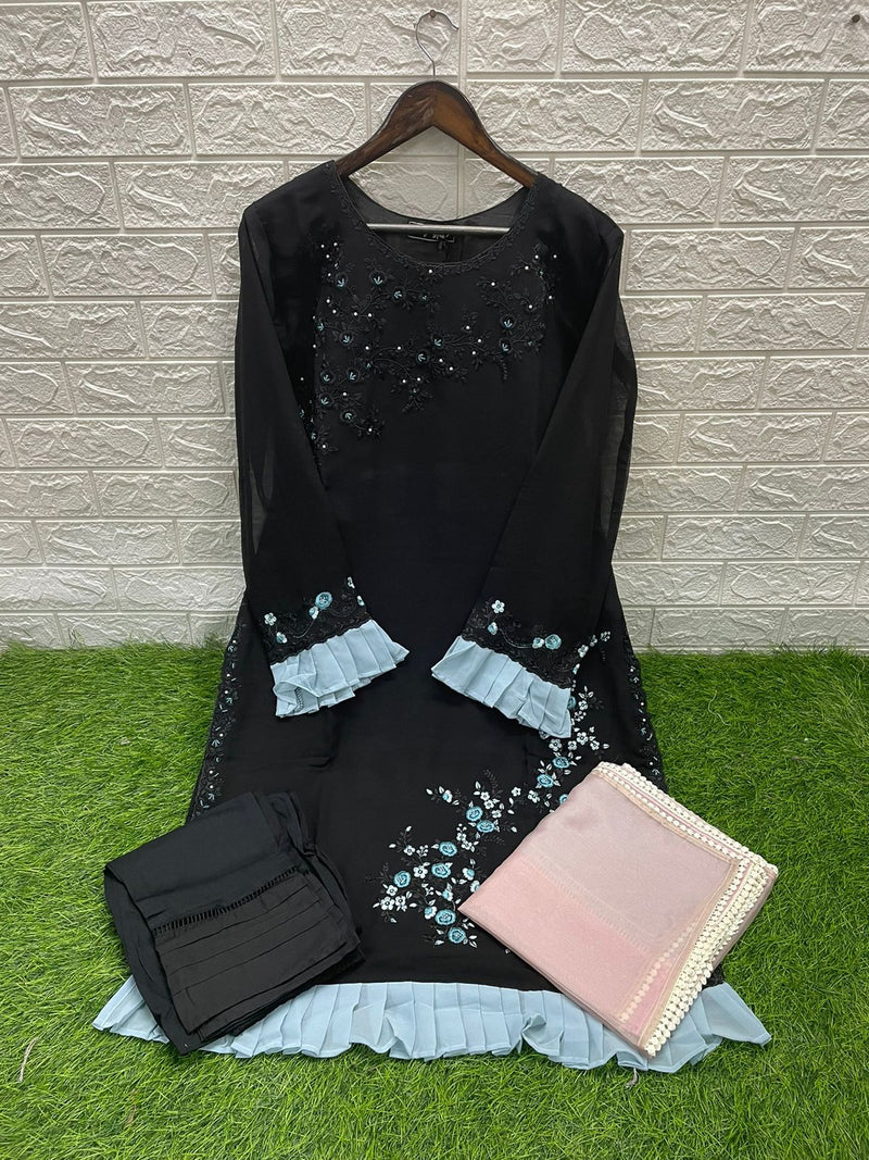 Zoya Studio Zs 1131 Georgette Hand Work Kurti With Pants