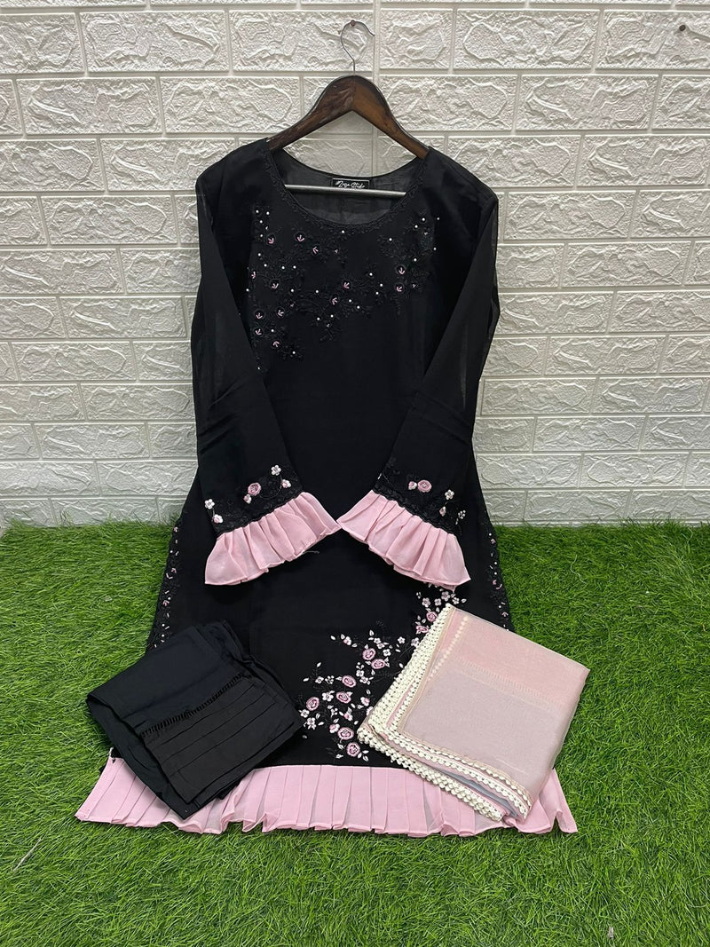 Zoya Studio Zs 1131 Georgette Hand Work Kurti With Pants
