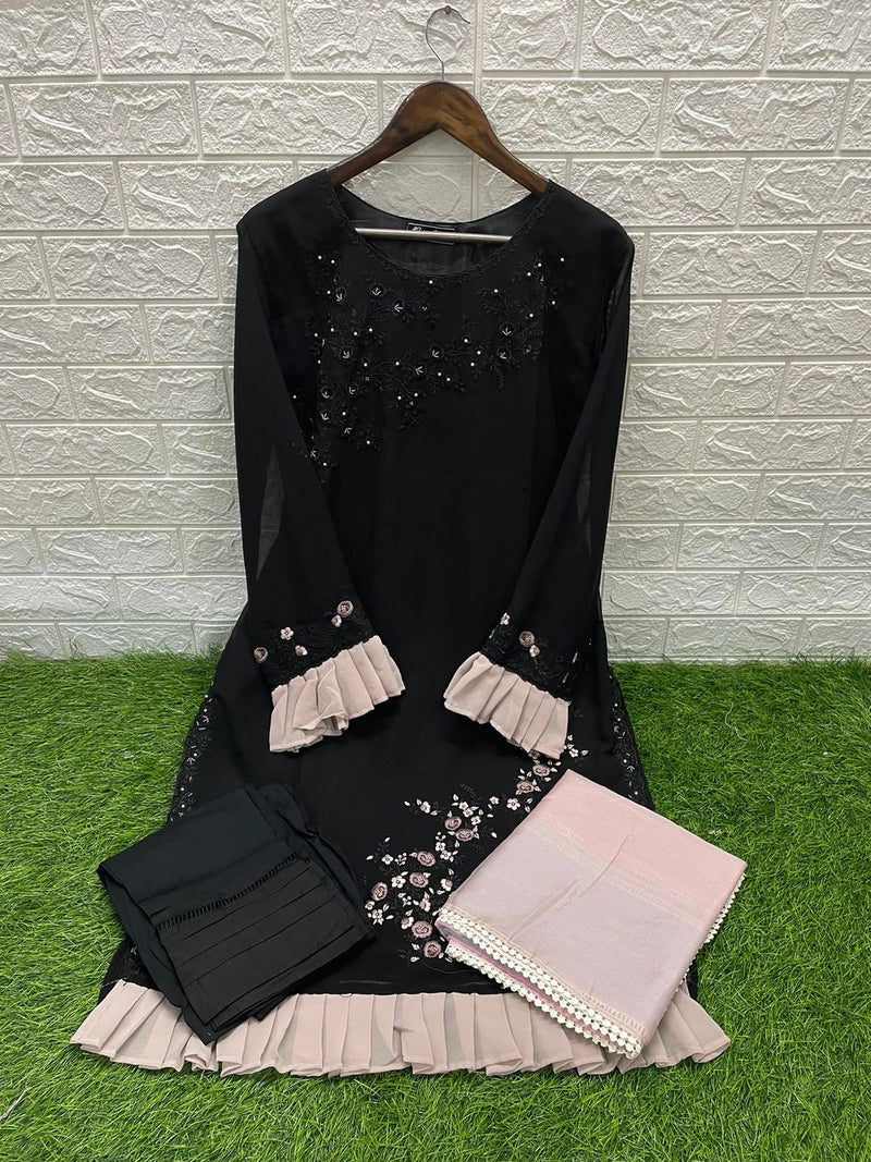 Zoya Studio Zs 1131 Georgette Hand Work Kurti With Pants