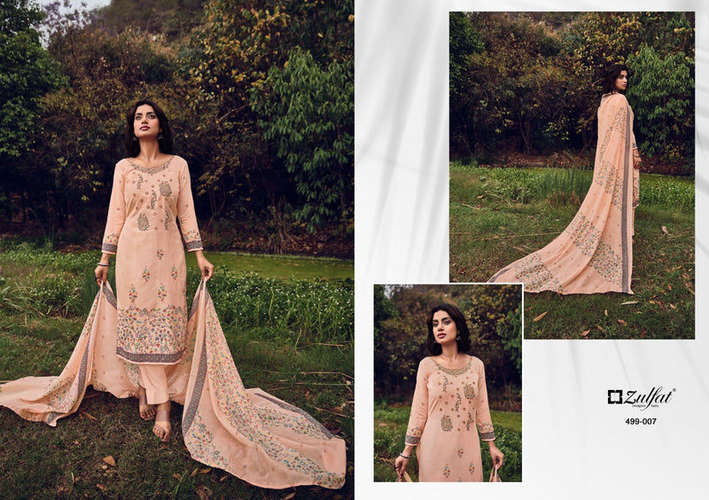 Zulfat Designer Chinaar Cotton Exclusive Designer Print Heavy Embroidery Work Fancy Designer Salwar Kameez