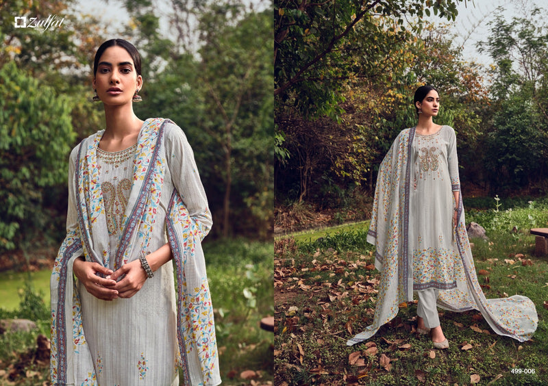 Zulfat Designer Chinaar Cotton Exclusive Designer Print Heavy Embroidery Work Fancy Designer Salwar Kameez