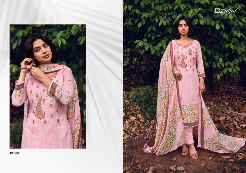 Zulfat Designer Chinaar Cotton Exclusive Designer Print Heavy Embroidery Work Fancy Designer Salwar Kameez
