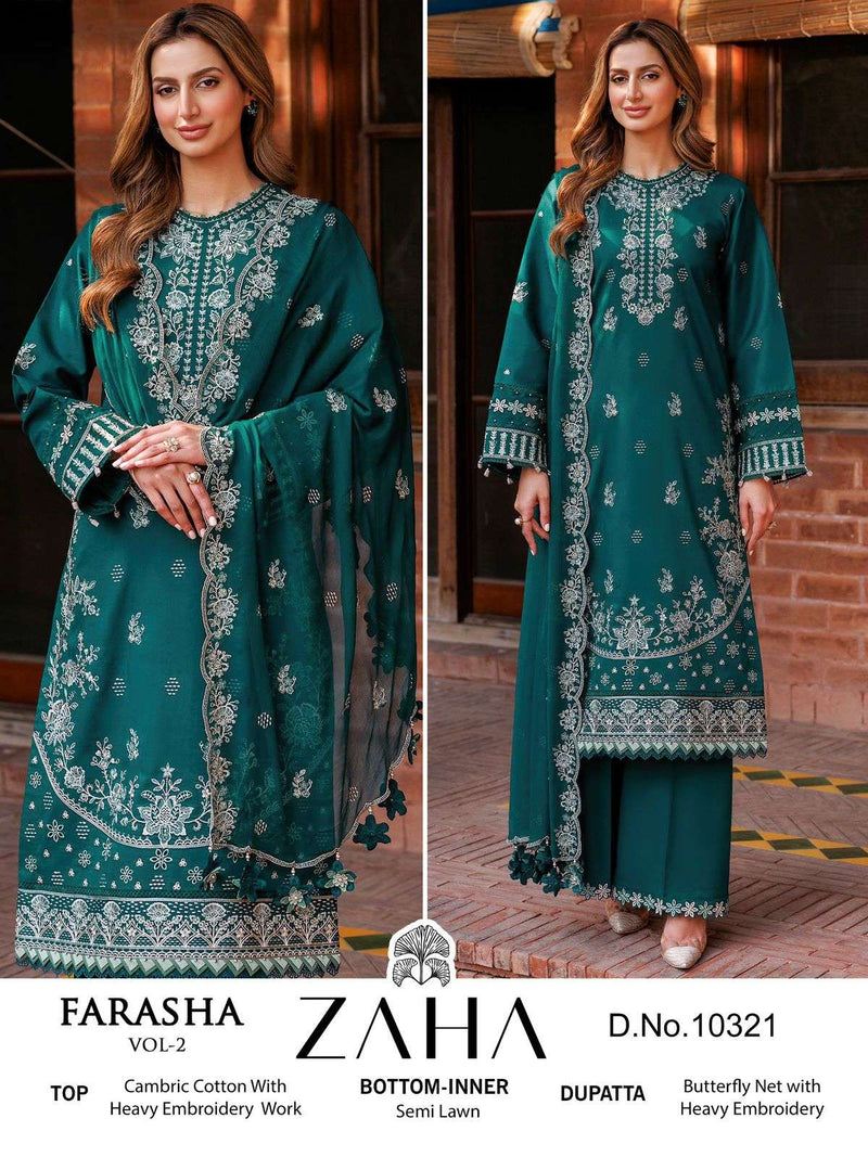 Zaha Farasha Vol 2 Cotton With Heavy Embroidery Digital Work Of Pakistani Salwar Kameez