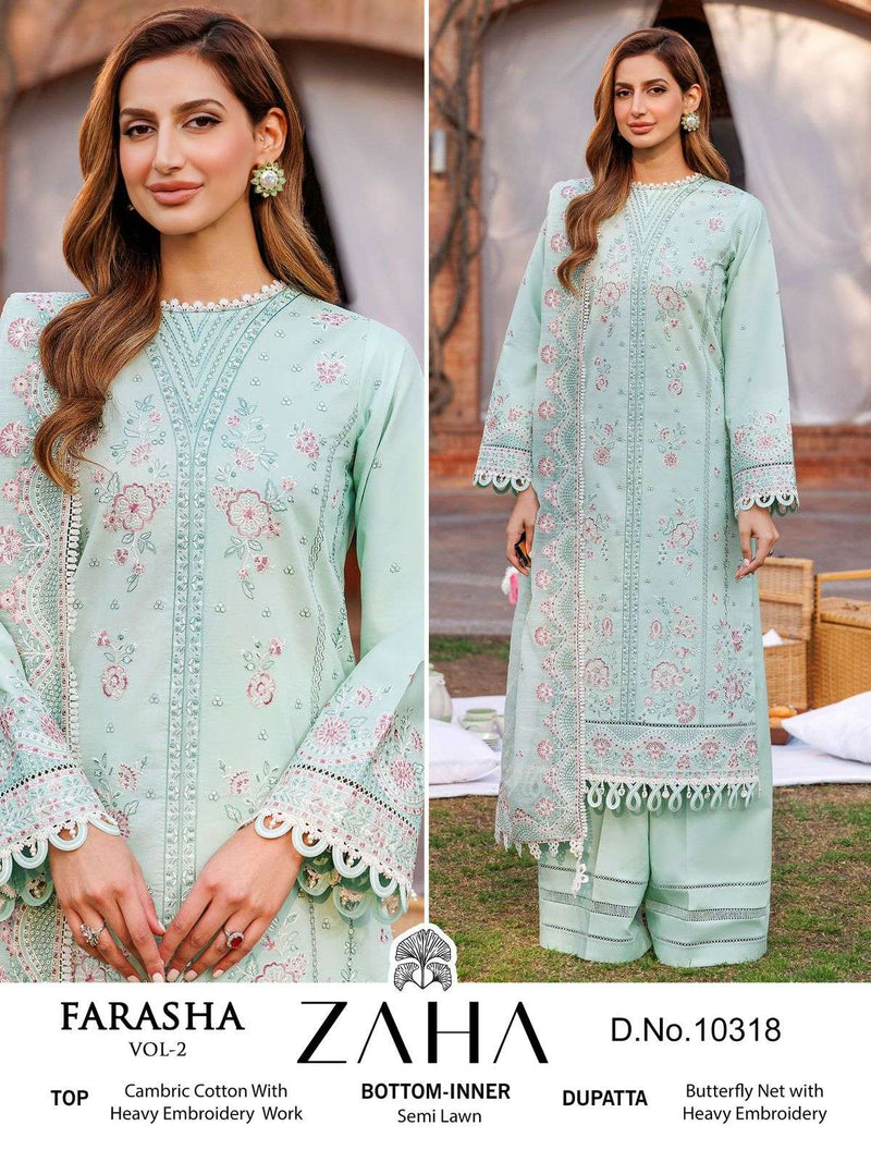 Zaha Farasha Vol 2 Cotton With Heavy Embroidery Digital Work Of Pakistani Salwar Kameez