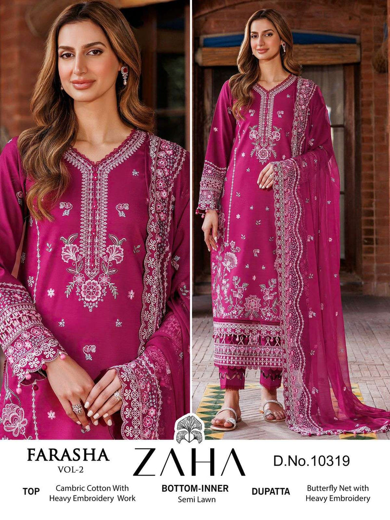 Zaha Farasha Vol 2 Cotton With Heavy Embroidery Digital Work Of Pakistani Salwar Kameez