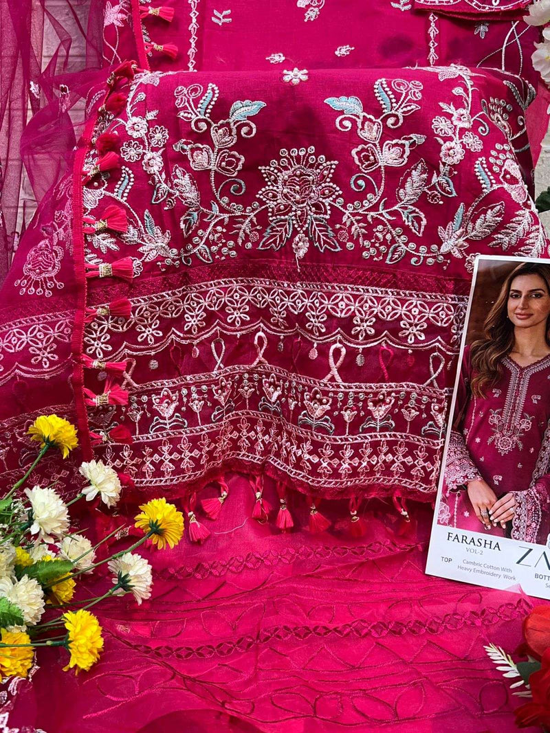 Zaha Farasha Vol 2 Cotton With Heavy Embroidery Digital Work Of Pakistani Salwar Kameez